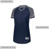 Russell Athletic Womens Women’s V-Neck Softball Jersey – Short Sleeve Moisture-Wicking Tee – Classic Athletic Wear(Navy/Steel/White)