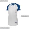 Russell Athletic Womens Women’s V-Neck Softball Jersey – Short Sleeve Moisture-Wicking Tee – Classic Athletic Wear(White/Royal/White)