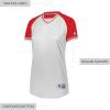Russell Athletic Womens Women’s V-Neck Softball Jersey – Short Sleeve Moisture-Wicking Tee – Classic Athletic Wear(White/True Red/White)