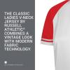 Russell Athletic Womens Women’s V-Neck Softball Jersey – Short Sleeve Moisture-Wicking Tee – Classic Athletic Wear(White/True Red/White)