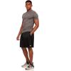 Russell Men’s Active Athletic Fitted Not Tight Dri-Power Short Sleeve Performance T-Shirt for Gym, Running(Black Heather)