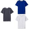 Russell Athletic Big Boys’ Cotton Performance Short Sleeve T-Shirt(Black Heather/Royal/Ash)