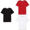 Russell Athletic Big Boys’ Cotton Performance Short Sleeve T-Shirt(Black/True Red /White)