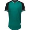 Russell Athletic Men’s Classic V-Neck Baseball Jersey: Vintage Appeal, with Dri-Power Moisture-Wicking(Aqua/Black/White)