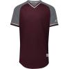 Russell Athletic Men’s Classic V-Neck Baseball Jersey: Vintage Appeal, with Dri-Power Moisture-Wicking(Maroon/Steel/White)