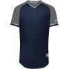 Russell Athletic Men’s Classic V-Neck Baseball Jersey: Vintage Appeal, with Dri-Power Moisture-Wicking(Navy/Steel/White)