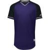 Russell Athletic Men’s Classic V-Neck Baseball Jersey: Vintage Appeal, with Dri-Power Moisture-Wicking(Purple/Black/White)