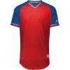 Russell Athletic Men’s Classic V-Neck Baseball Jersey: Vintage Appeal, with Dri-Power Moisture-Wicking(True Red/Royal/White)