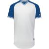 Russell Athletic Men’s Classic V-Neck Baseball Jersey: Vintage Appeal, with Dri-Power Moisture-Wicking(White/Royal/White)