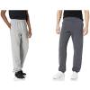 Russell Athletic Men’s Dri Power Fleece Elastic Bottom Sweatpants, Relaxed Fit, Moisture Wicking, with or Without Pockets(2 Pack – Black Heather/Oxford With Pockets)