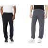 Russell Athletic Men’s Dri Power Fleece Elastic Bottom Sweatpants, Relaxed Fit, Moisture Wicking, with or Without Pockets(2 Pack – Black/Black Heather With Pockets)