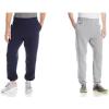 Russell Athletic Men’s Dri Power Fleece Elastic Bottom Sweatpants, Relaxed Fit, Moisture Wicking, with or Without Pockets(2 Pack – Navy/Oxford With Pockets)