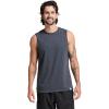 Russell Athletic Men’s Dri-Power Cotton Blend Sleeveless Muscle Shirts, Moisture Wicking Odor Protection UPF 30+, Sizes S-4X(Black Heather)