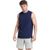 Russell Athletic Men’s Dri-Power Cotton Blend Sleeveless Muscle Shirts, Moisture Wicking Odor Protection UPF 30+, Sizes S-4X(Navy)