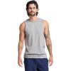 Russell Athletic Men’s Dri-Power Cotton Blend Sleeveless Muscle Shirts, Moisture Wicking Odor Protection UPF 30+, Sizes S-4X(Oxford)
