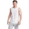 Russell Athletic Men’s Dri-Power Cotton Blend Sleeveless Muscle Shirts, Moisture Wicking Odor Protection UPF 30+, Sizes S-4X(White)