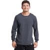 Russell Athletic Men’s Dri-Power Long Sleeve Tees, Moisture Wicking, Odor Protection, UPF 30+(Black Heather)
