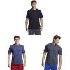 Russell Athletic Mens Dri-Power Short Sleeve Tees, Moisture Wicking, Odor Protection, UPF 30+, Sizes S-4x(3 Pack – Black/Vintage Heather Navy/Black Heather)