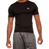Russell Athletic Mens Fitted Compression Crew Neck Short Sleeve T Shirt, Gym Training Top(Black)