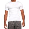Russell Athletic Mens Fitted Compression Crew Neck Short Sleeve T Shirt, Gym Training Top(White)