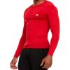 Russell Athletic Men’s Long-Sleeve Compression Top Lightweight Compression Shirts for Men Running Athletic Workout(Red)