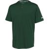 Russell Athletic Mens Men’s 2-Button Baseball Jersey – Short Sleeve Moisture-Wicking Dri-Power Performance Shirt(Dark Green)