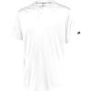 Russell Athletic Mens Men’s 2-Button Baseball Jersey – Short Sleeve Moisture-Wicking Dri-Power Performance Shirt(White)