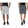 Russell Athletic Men’s Relaxed Fit 9″ Cotton Shorts with Pockets, Adjustable Elastic Waist, Sizes S-4X(2 Pack – Black Heather/Oxford)