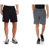 Russell Athletic Men’s Relaxed Fit 9″ Cotton Shorts with Pockets, Adjustable Elastic Waist, Sizes S-4X(2 Pack – Black/Black Heather)