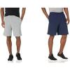 Russell Athletic Men’s Relaxed Fit 9″ Cotton Shorts with Pockets, Adjustable Elastic Waist, Sizes S-4X(2 Pack – Navy/Oxford)