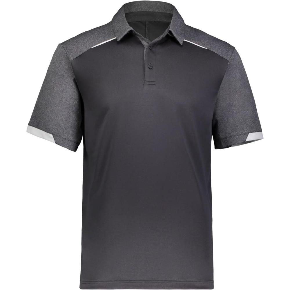 imageRussell Athletic Mens Legend Polo Shirt MoistureWicking Performance Classic FitStealth