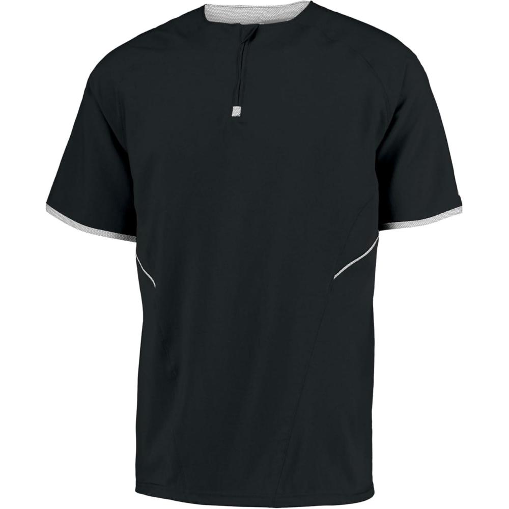 imageRussell Athletic Mens Short Sleeve Pullover Cage Jacket  Lightweight Sports OuterwearBlackWhite