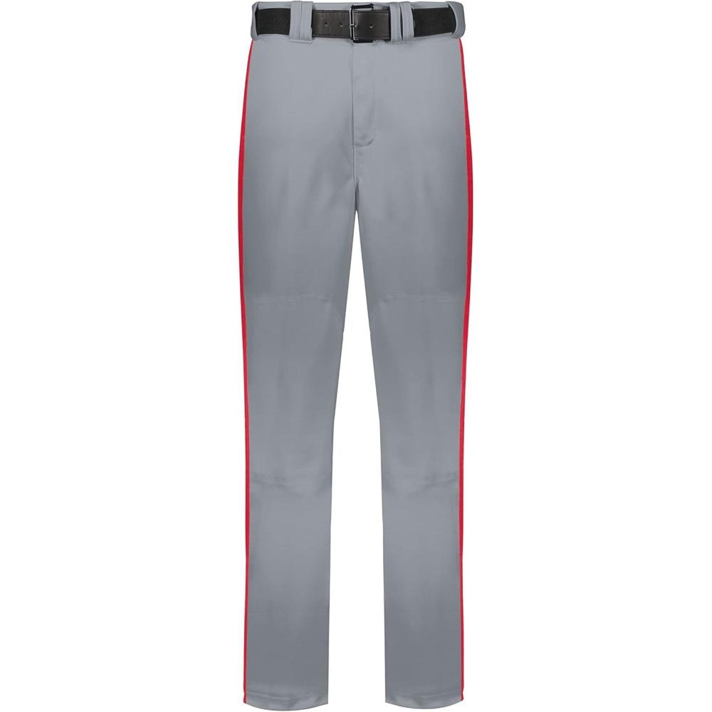 imageRussell Athletic Piped Change Up Baseball Pant  Comfort and Performance Ideal for Baseball Softball and FastpitchBaseball GreyTrue Red