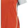 Russell Athletic 2-Button Color Block Jersey-Stylish Short Sleeve Baseball & Softball Shirt for Active Women(Burnt Orange/Baseball Grey)