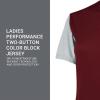 Russell Athletic 2-Button Color Block Jersey-Stylish Short Sleeve Baseball & Softball Shirt for Active Women(Cardinal/Baseball Grey)