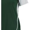Russell Athletic 2-Button Color Block Jersey-Stylish Short Sleeve Baseball & Softball Shirt for Active Women(Dark Green/Baseball Grey)