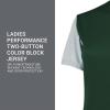 Russell Athletic 2-Button Color Block Jersey-Stylish Short Sleeve Baseball & Softball Shirt for Active Women(Dark Green/Baseball Grey)