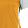 Russell Athletic 2-Button Color Block Jersey-Stylish Short Sleeve Baseball & Softball Shirt for Active Women(Gold/Baseball Grey)