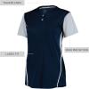 Russell Athletic 2-Button Color Block Jersey-Stylish Short Sleeve Baseball & Softball Shirt for Active Women(Navy/Baseball Grey)