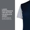 Russell Athletic 2-Button Color Block Jersey-Stylish Short Sleeve Baseball & Softball Shirt for Active Women(Navy/Baseball Grey)