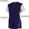 Russell Athletic 2-Button Color Block Jersey-Stylish Short Sleeve Baseball & Softball Shirt for Active Women(Purple/Baseball Grey)