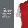Russell Athletic 2-Button Color Block Jersey-Stylish Short Sleeve Baseball & Softball Shirt for Active Women(True Red/Baseball Grey)