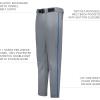 Russell Athletic Boys Youth Piped Baseball Pant – Comfort, Style and Durability(Baseball Grey/Royal)