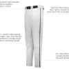 Russell Athletic Boys Youth Piped Baseball Pant – Comfort, Style and Durability(White/Black)