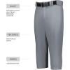 Russell Athletic Boys Youth Solid Diamond Series Baseball Knicker 2.0-Stylish Knee-Length Pants(Baseball Grey)