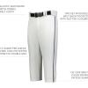 Russell Athletic Boys Youth Solid Diamond Series Baseball Knicker 2.0-Stylish Knee-Length Pants(White/Black)