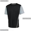 Russell Athletic Boy’s Youth Two-Button Placket Baseball Jersey Cool, Stay Dry with Mesh Inserts & Moisture Wicking(Black/Baseball Grey)