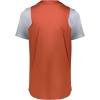 Russell Athletic Boy’s Youth Two-Button Placket Baseball Jersey Cool, Stay Dry with Mesh Inserts & Moisture Wicking(Burnt Orange/Baseball Grey)