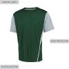 Russell Athletic Boy’s Youth Two-Button Placket Baseball Jersey Cool, Stay Dry with Mesh Inserts & Moisture Wicking(Dark Green/Baseball Grey)