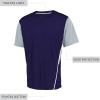 Russell Athletic Boy’s Youth Two-Button Placket Baseball Jersey Cool, Stay Dry with Mesh Inserts & Moisture Wicking(Purple/Baseball Grey)